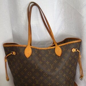 Louis Vuitton Brown Monogram Tote with Tan Trim